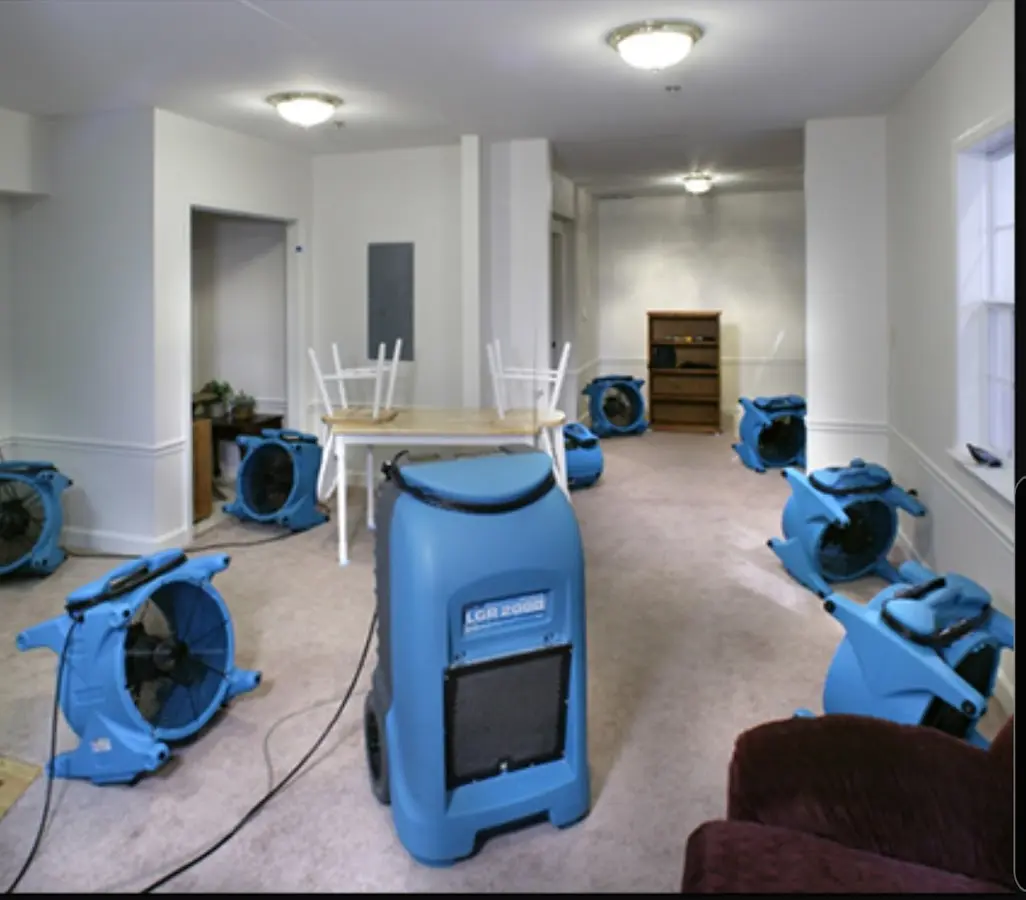 Air movers and dehumidifier setup for Water Extraction & Removal in Texarkana